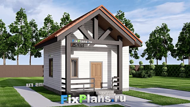 Одноэтажный дом с мансардой  F-15371