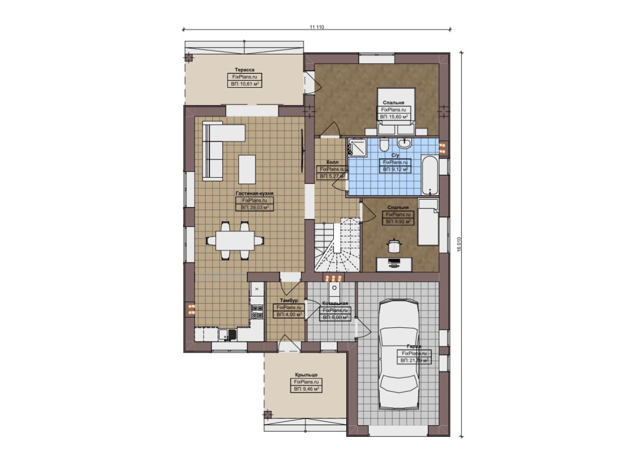 Планировка Одноэтажный дом F-16586
