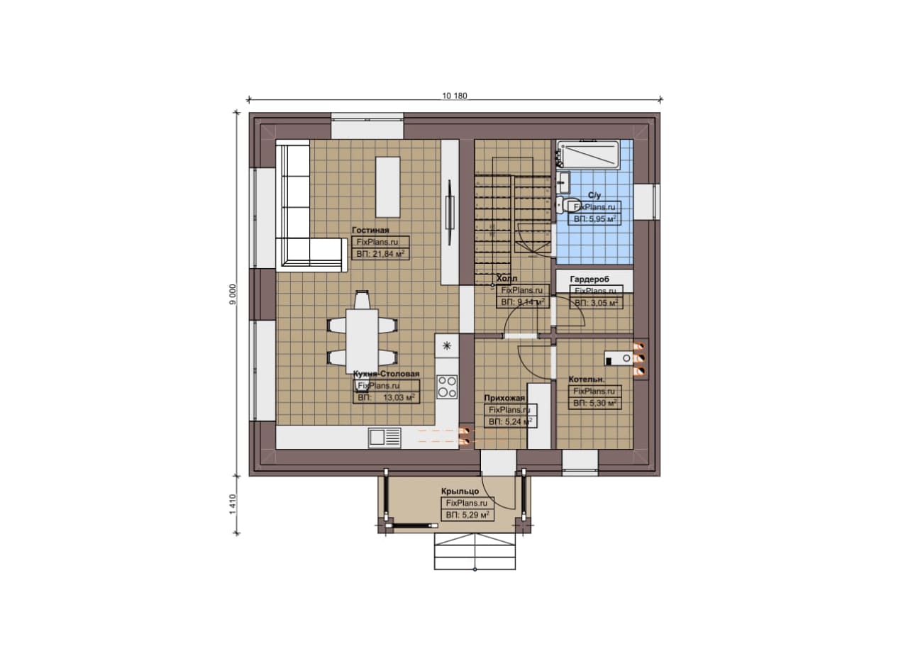 Планировка Двухэтажный дом F-7505