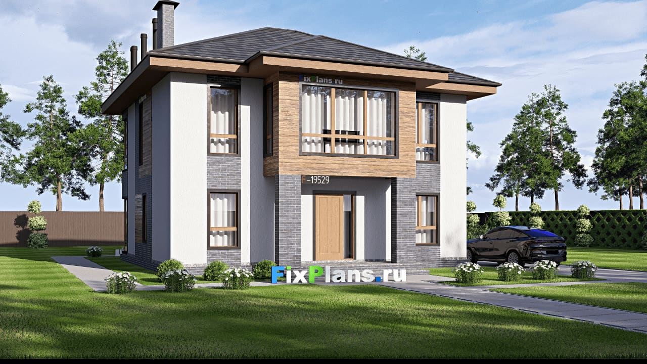 Двухэтажный дом F-19529 — фасад