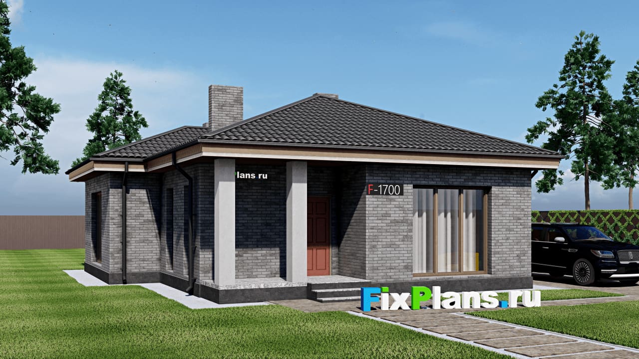 Одноэтажный дом F - 1700 — фасад